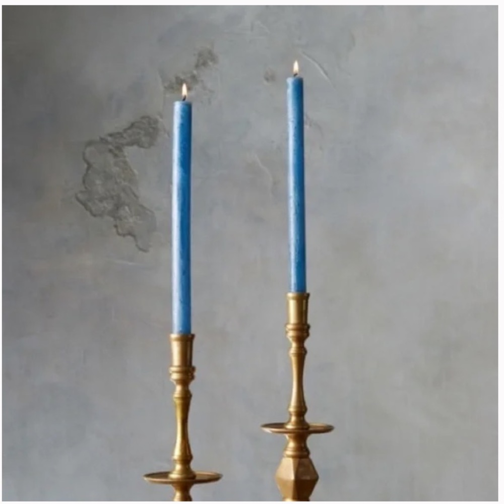 ARHAUS • Set of 2 Taper Blue Candle Sticks